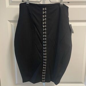 Forever 21 Black Asymmetrical Bubble Midi Skirt